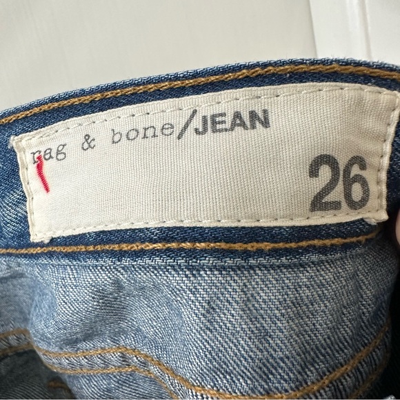 rag & bone Dre Low Rise Slim Boyfriend Jeans, Distressed, Lincoln wash, Size 26 - Picture 5 of 11